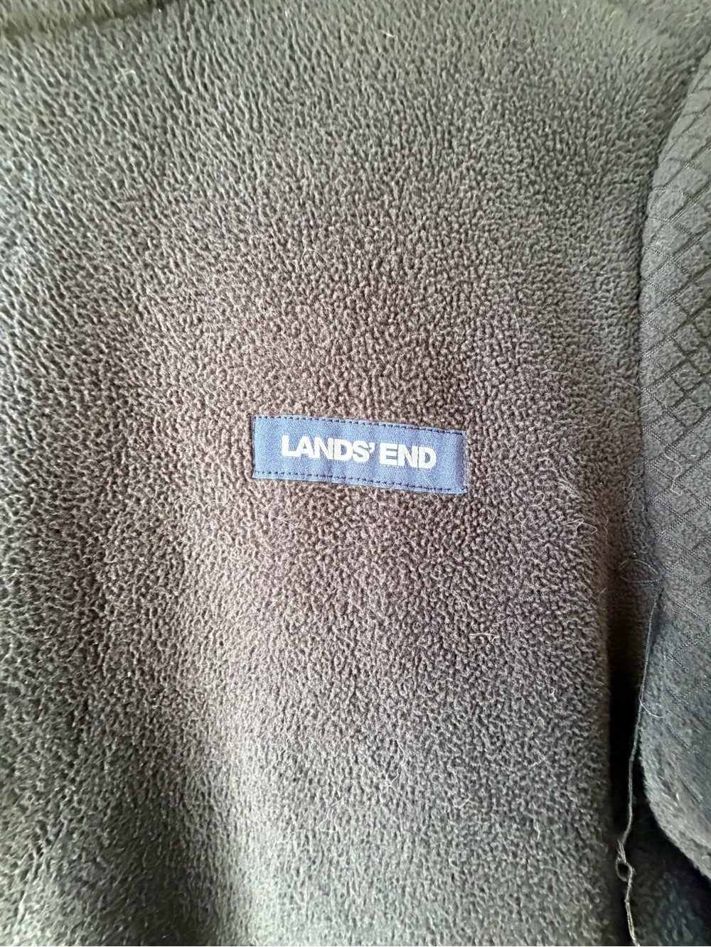 Lands' End ladies Black Fleece Jacket with Pink Trim - Picture 4 of 4